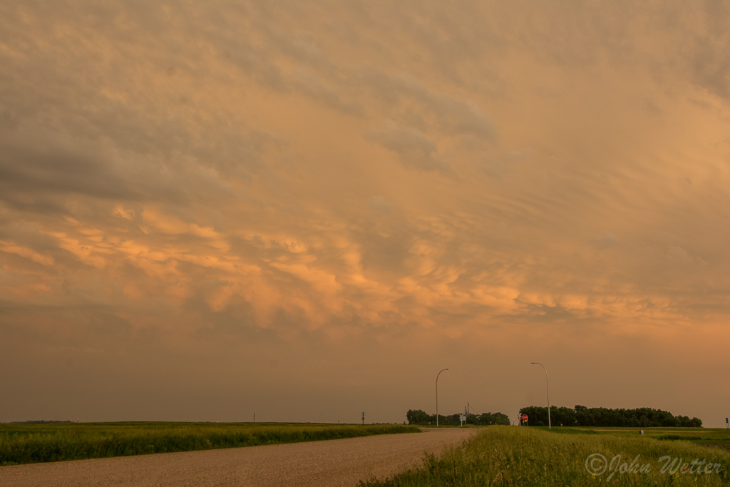 Mammatus at sunset near Windom, MN.